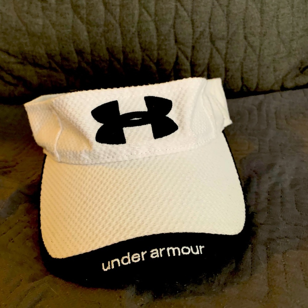 Women’s white Under Armour visor